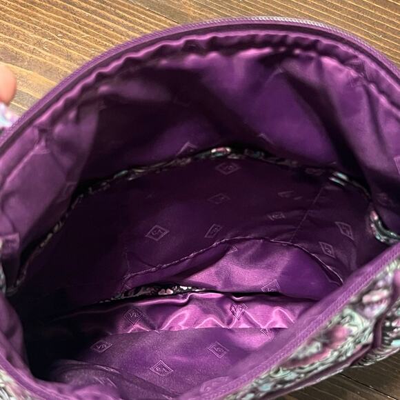 Vera Bradley Signature Cotton Hipster Crossbody Bag Purple Geometric Boho Hippie - Picture 5 of 5